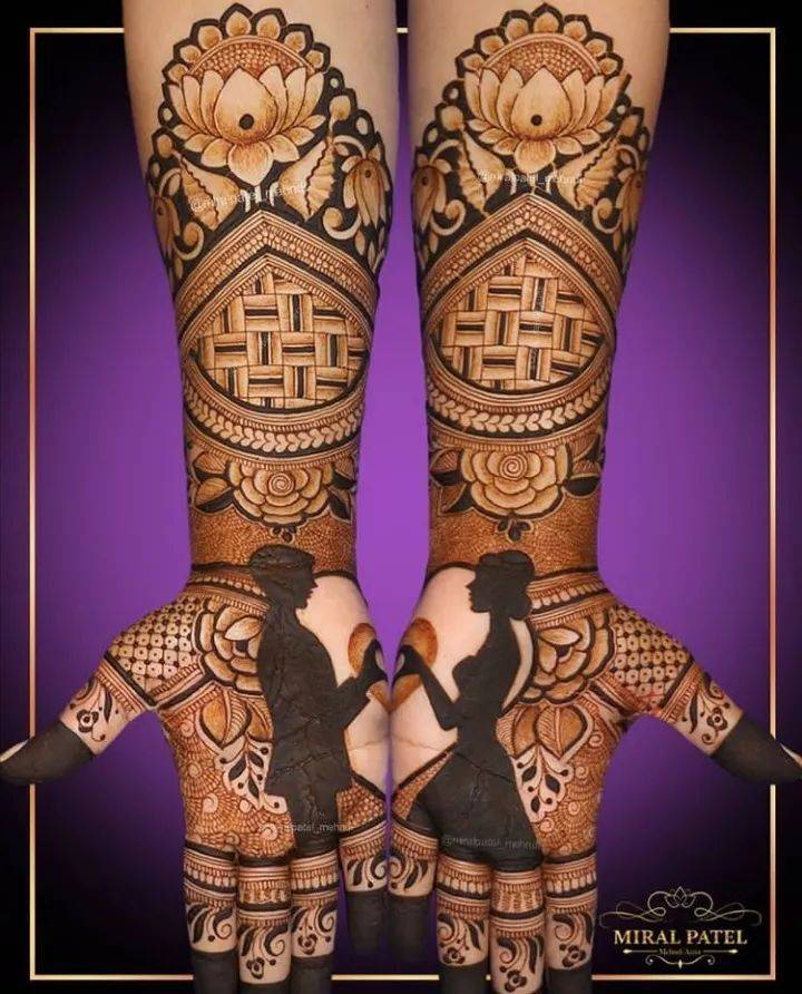 Beautiful bridal full hand mehndi design